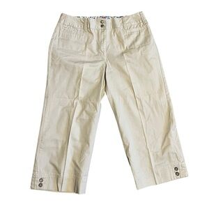Van Heusen khaki capri pants women’s size 10 spring summer 100% cotton